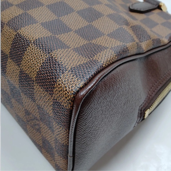 Auth LOUIS VUITTON Damier Ebene Triana Handbag Brown - Picture 4 of 9